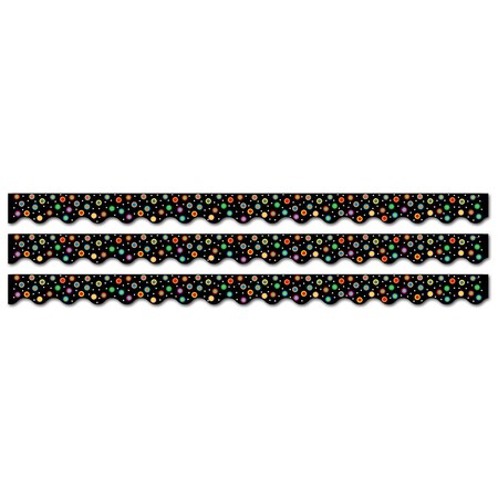 Creative Teaching Press Dots on Black Wavy EZ Border, 72PK 10471